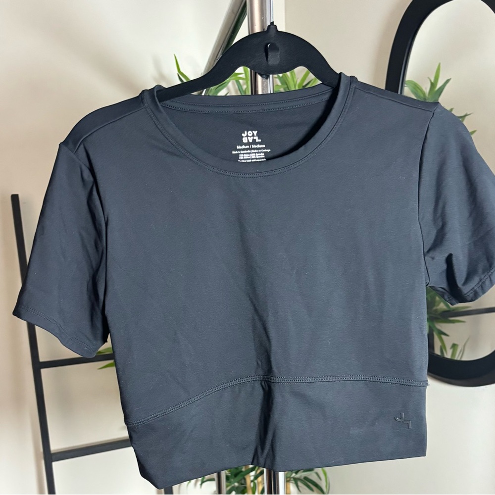 JoyLab Black Cropped Performance Tee